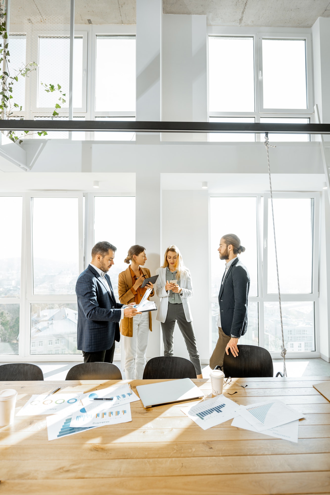 Office workers in the meeting room